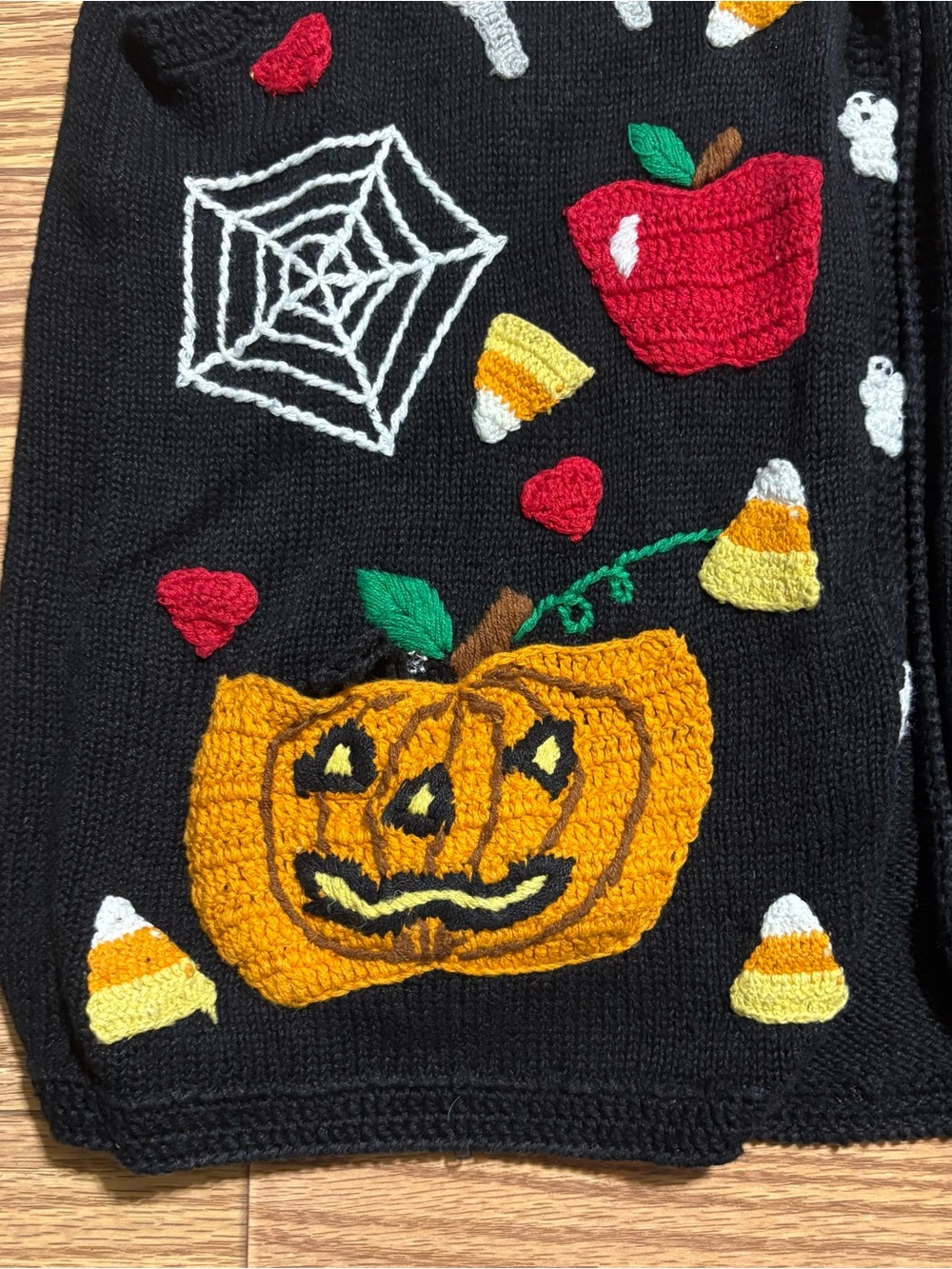 Vintage 90s Eagle’s Eye Knit Halloween Fall Sweater Vest Women’s Large Teacher - Picture 3 of 13